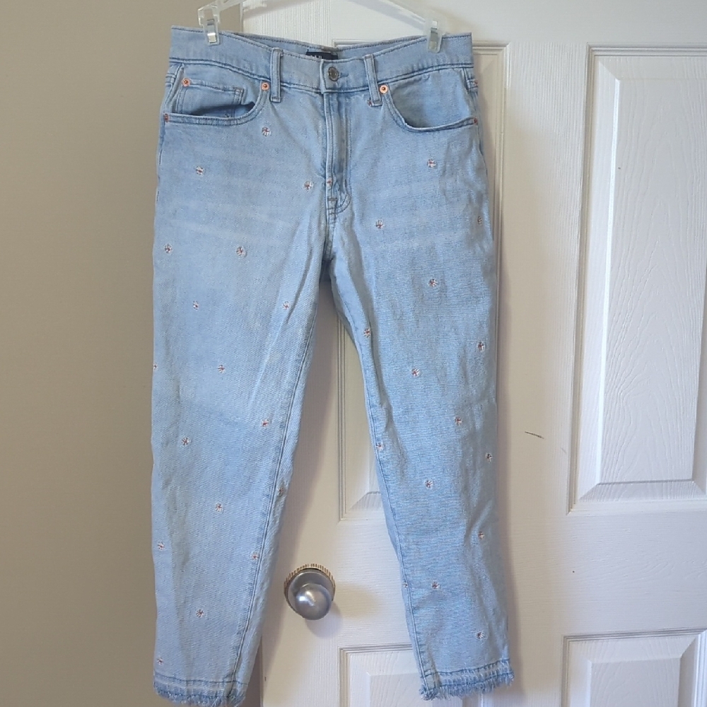 GAP Light Blue Embroidered Flowers Jeans